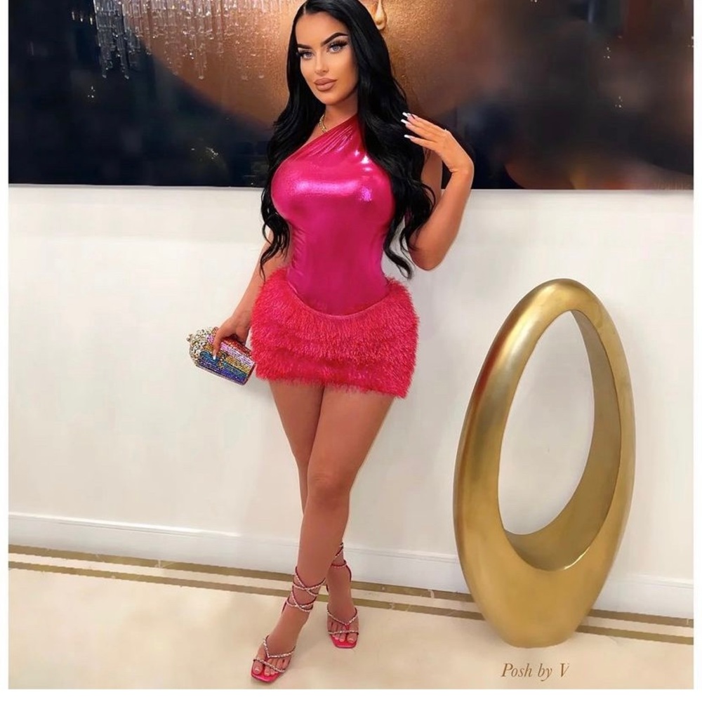 Posh by V Pink Fury Skirt Set